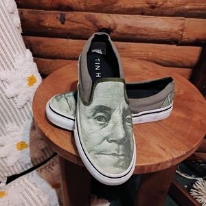 Tin Haul Skate Shoes Deuce Take the Money Skate Canvas Slip on Sneaker Mens 7.5